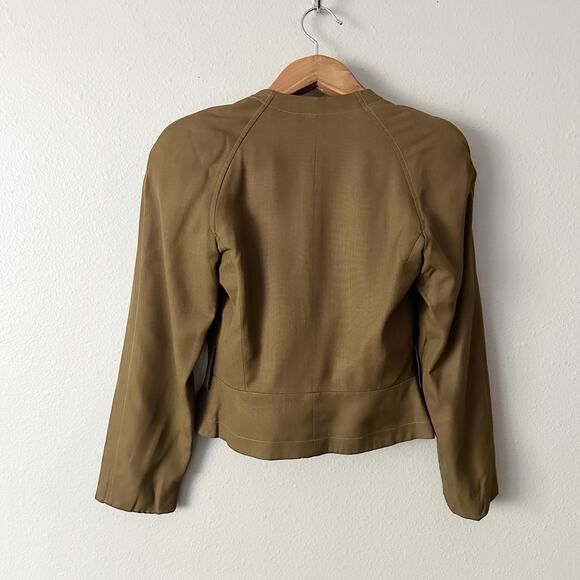 Harve Benard Golden Green Short Double Breasted Military Jacket Women's Size 6 - Picture 5 of 12